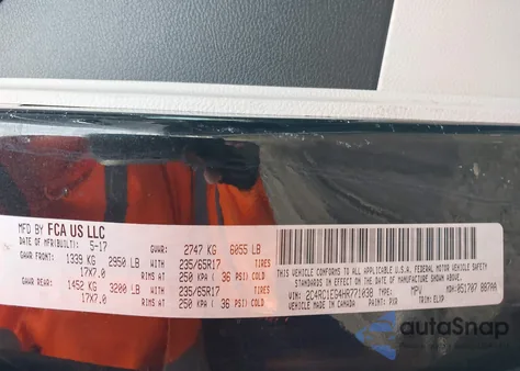 2017 Chrysler Pacifica Touring-L Plus from USA, damaged, VIN 2C4RC1EG4HR771038